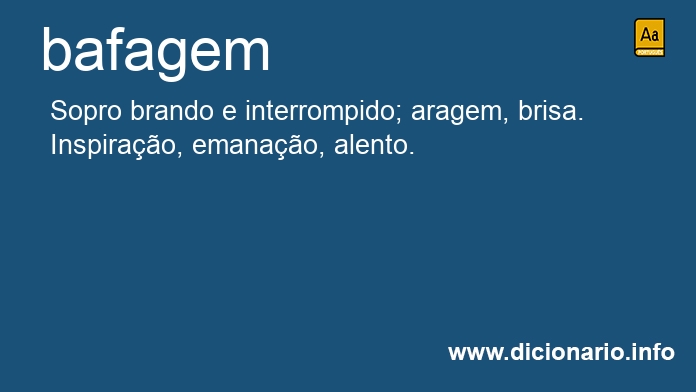 Significado de bafagem