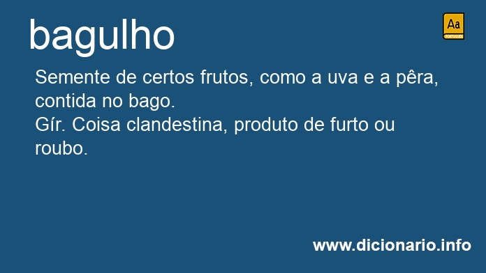 Significado de bagulhos