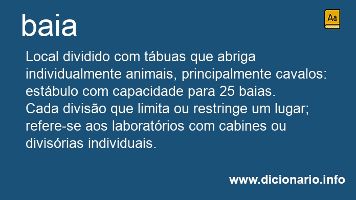 Significado de baia