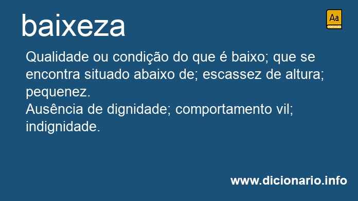 Significado de baixeza