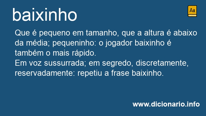 Significado de baixinha