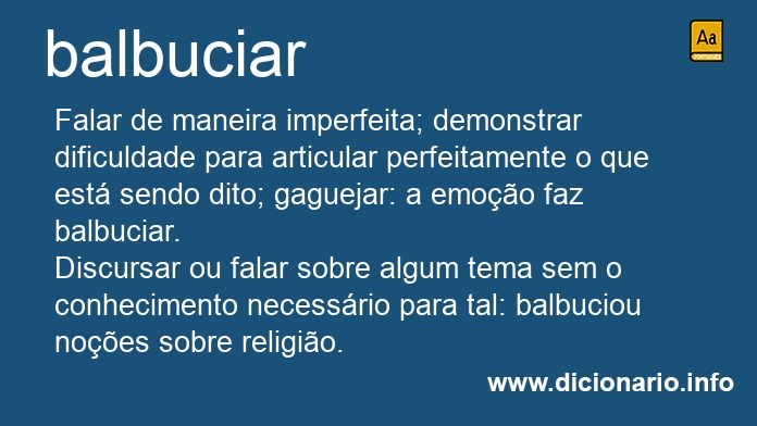 Significado de balbuciando
