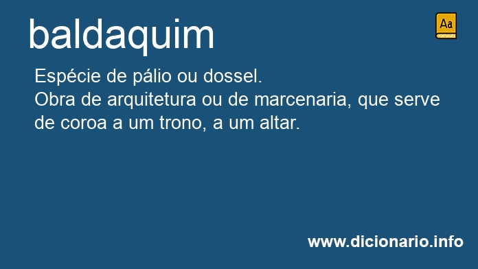 Significado de baldaquim