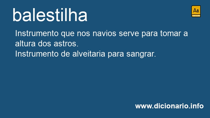 Significado de balestilha