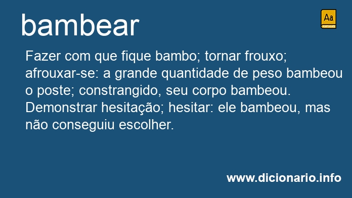 Significado de bambeio