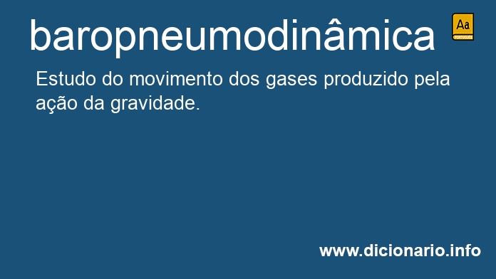 Significado de baropneumodinmica