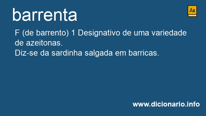 Significado de barrenta