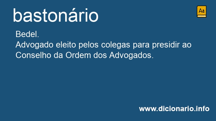 Significado de bastonrio