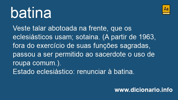 Significado de batinas