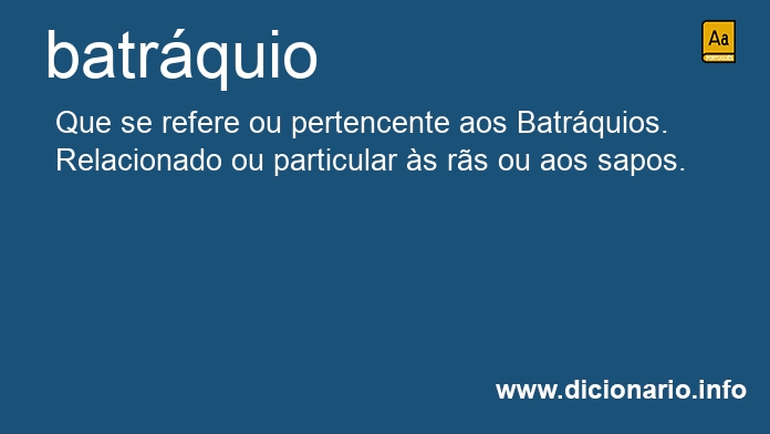 Significado de batrquio