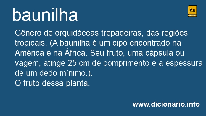 Significado de baunilhas