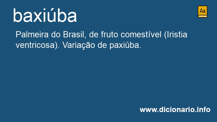 Significado de baxiba