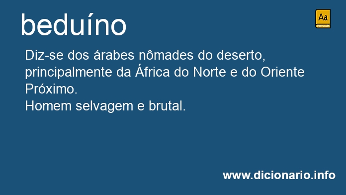 Beduíno - Dicio, Dicionário Online de Português