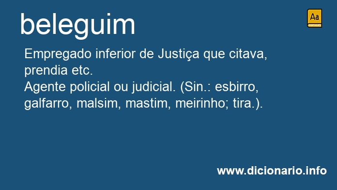 Significado de beleguim