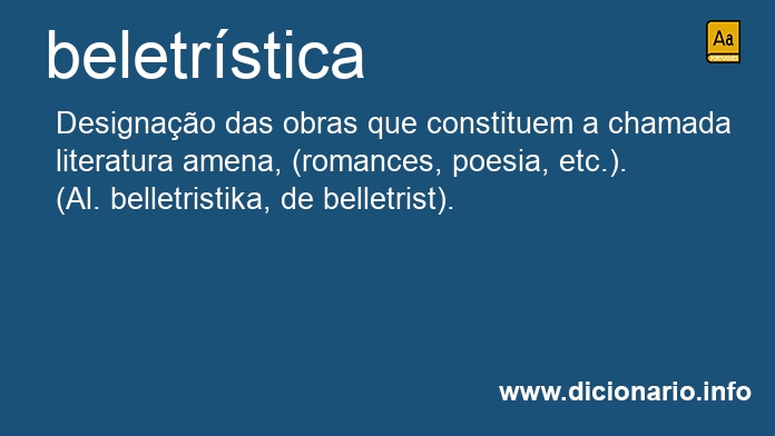 Significado de beletrstica