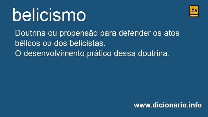 Significado de belicismo