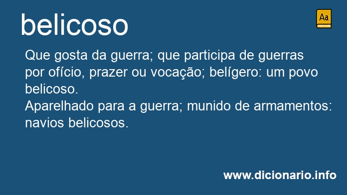 Significado de belicosa