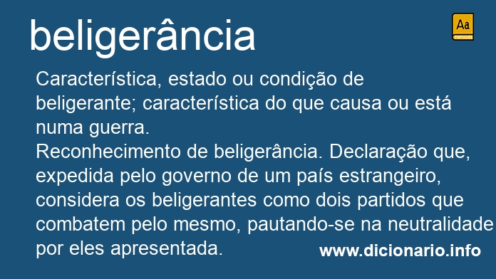 Significado de beligerncia