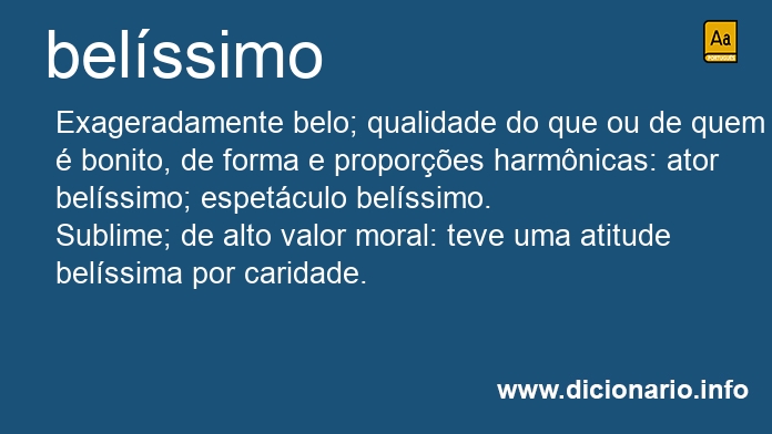 Significado de belssimo