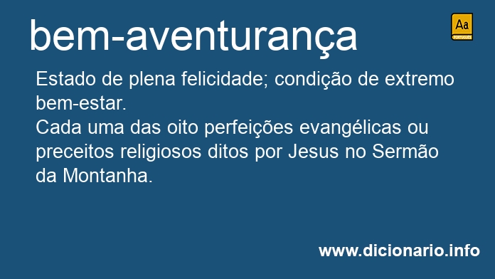 Significado de bem-aventurana