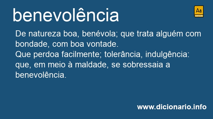 Significado de benevolncia