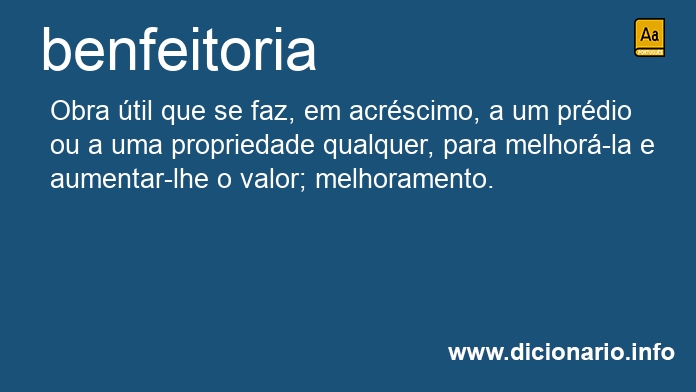 Significado de benfeitorias