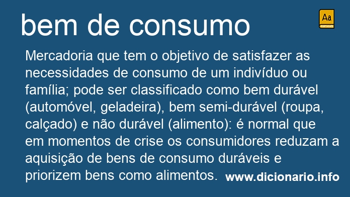 Significado de bens de consumo