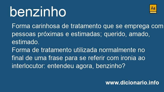 Significado de benzinho