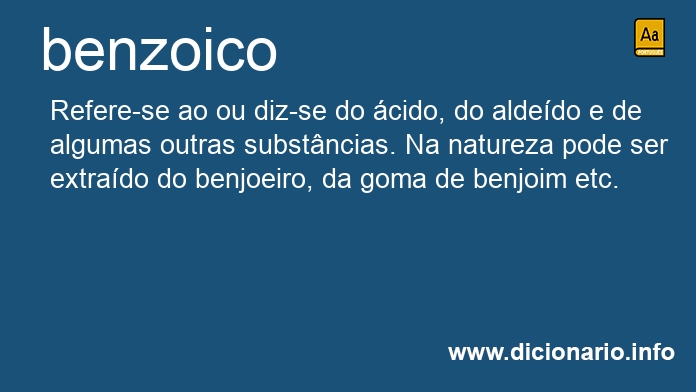 Significado de benzoico