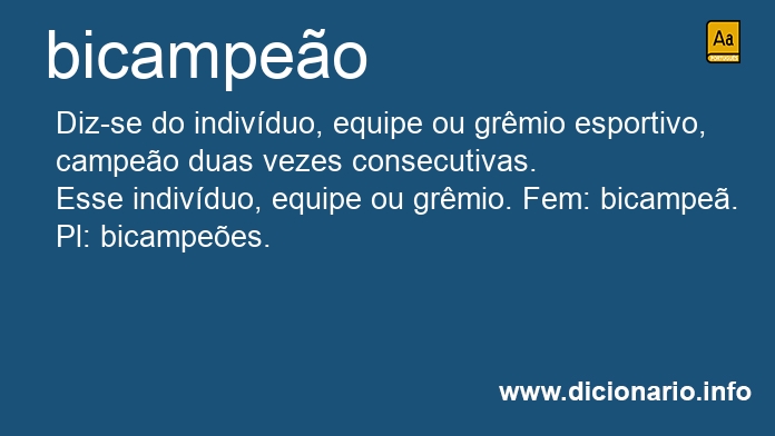 Significado de bicampeo