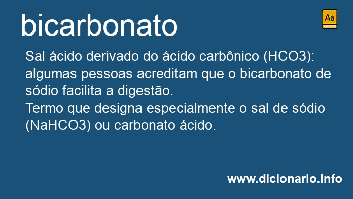 Significado de bicarbonatos