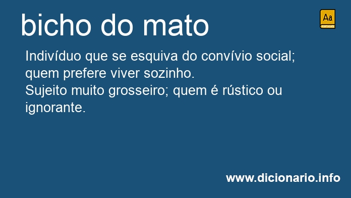 Significado de bicho do mato