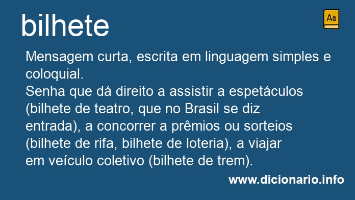 Significado de bilhete