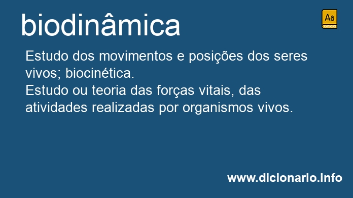 Significado de biodinmica