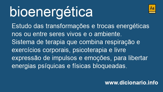 Significado de bioenergtica