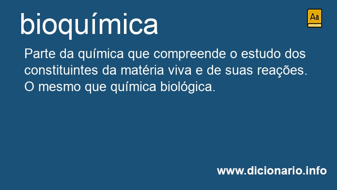 Significado de bioqumica