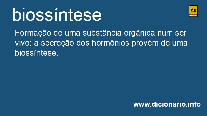 Significado de biossntese