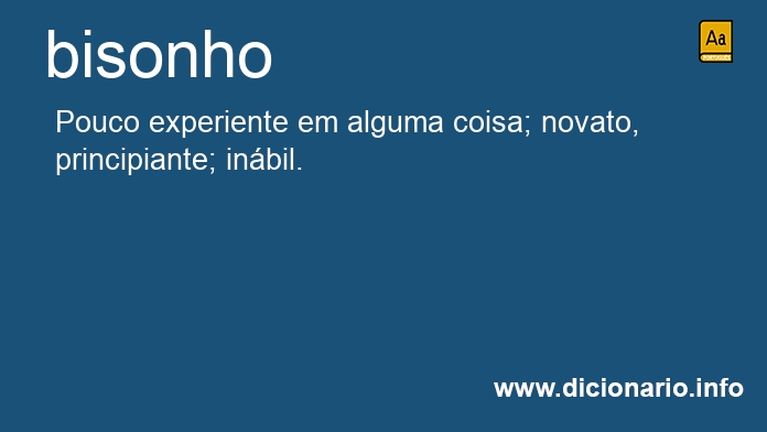 Significado de bisonho