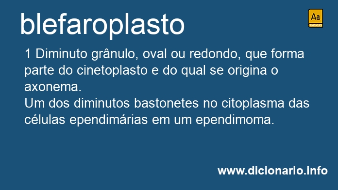 Significado de blefaroplasto