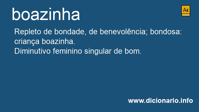 Significado de boazinha