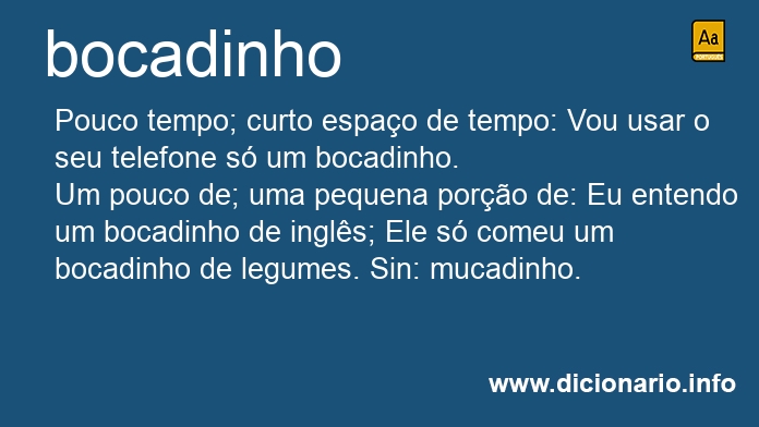 Significado de bocadinho
