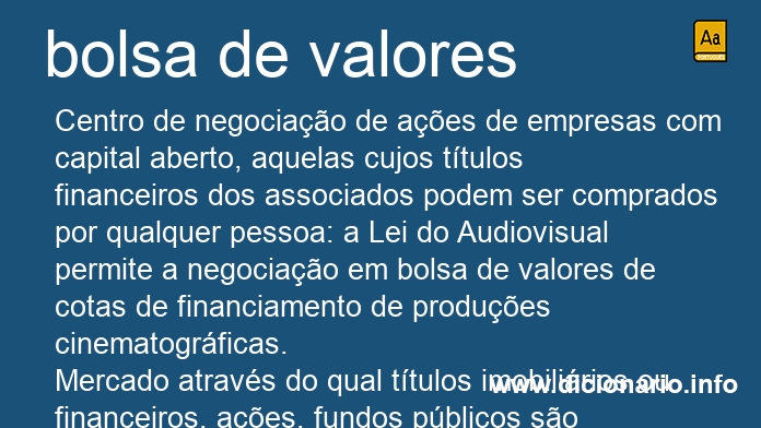 Significado de bolsa de valores