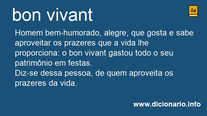 Significado de bon vivant