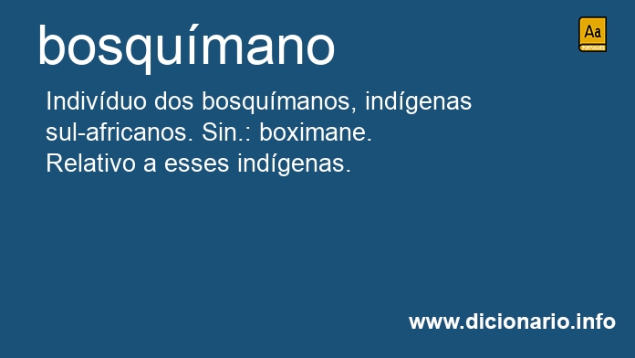 Significado de bosqumano