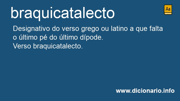 Significado de braquicatalecto