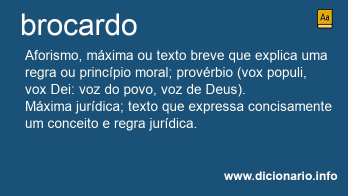 Significado de brocardo