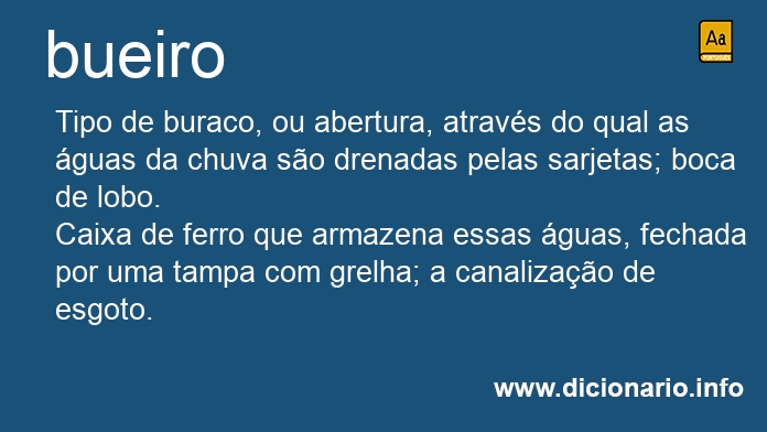 Significado de bueiros