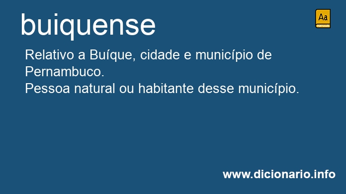 Significado de buiquense