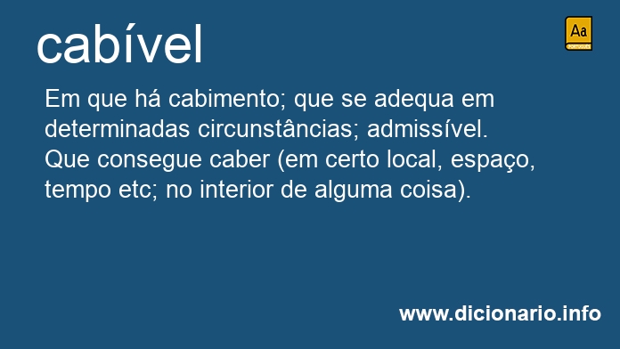 Significado de cabvel