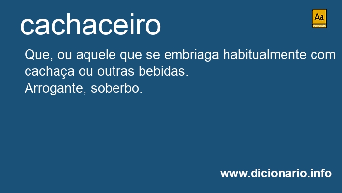 Significado de cachaceiro